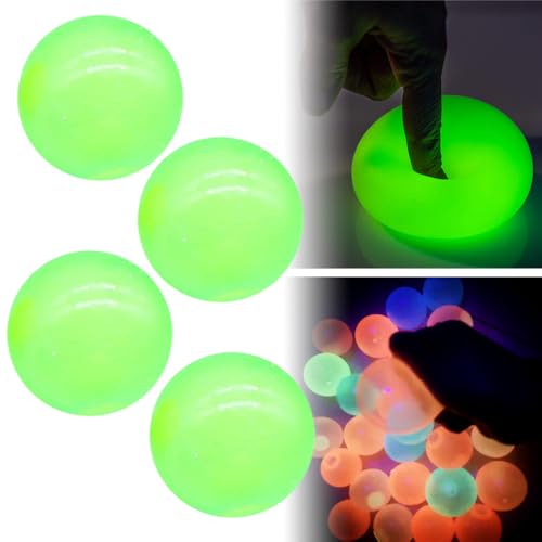 Magic Ceiling Globs, 2025 Neu Squishy Stressball, Anti Stress Bälle Geschenke, Stressball Kinder Erwachsene, Beleuchten Durchsichtig Quetschball (Grün) von Toerjii