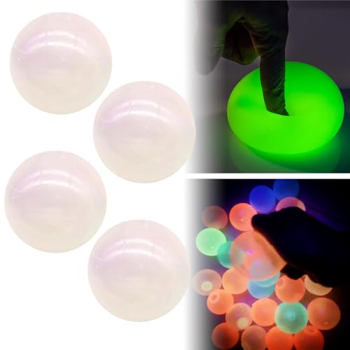 Magic Ceiling Globs, 2025 Neu Squishy Stressball, Anti Stress Bälle Geschenke, Stressball Kinder Erwachsene, Beleuchten Durchsichtig Quetschball (Weiß) von Toerjii