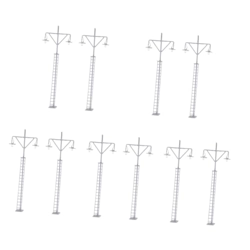 Tofficu 10 STK Modell Gartenleuchte Zug Miniaturszenenmodelle Modelleisenbahnzubehör Mini-postleuchten Mini-Eisenbahn-lichtmodelle Kleine Lichter Edelstahl Plus Abs Strassenlicht von Tofficu