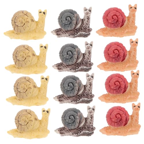 Tofficu 12pcs Schnecke Modellierung Verzierungen Harz Schnecke Form Ornamente Szene Decor Schnecke Statue für Garten von Tofficu