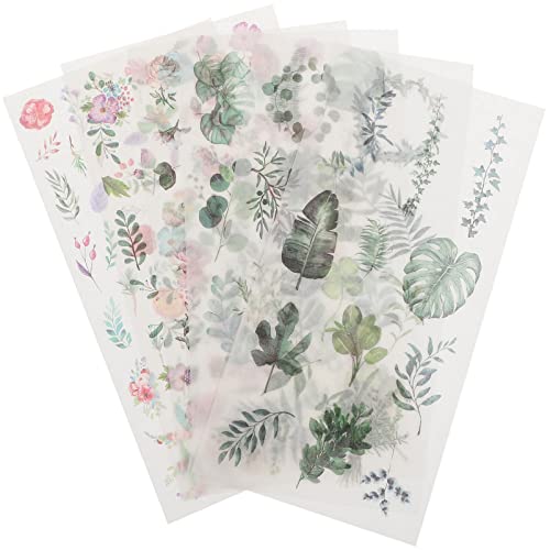 Tofficu 2 Stück Pflanzen-Blumen-Sammelalbum-Aufkleber DIY Dekorative Transparente Aufkleber Für DIY Journaling Scrapbooking Notizbuch Tagebuch Geschenkverpackung von Tofficu