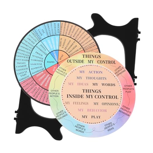 Tofficu 2 Stück Raddiagramm Desktopdekorationen Emotionsraddekorationen Gefühlsradförmige Dekoration Gefühlsrad Tischdekorationen Emotionsdiagramm Ornament von Tofficu