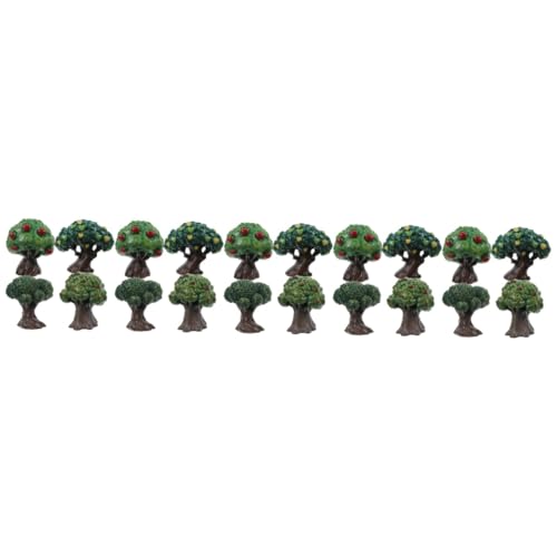 Tofficu 20 STK Simulation Apfelbaum Miniatur Gefälschter Baum Zug Dekor Künstliche Baumpflanzen Mini-landschaftsbäume Pflanzendekorationen Desktop-dekor Modelle Baumschmuck Harz Obstbaum von Tofficu