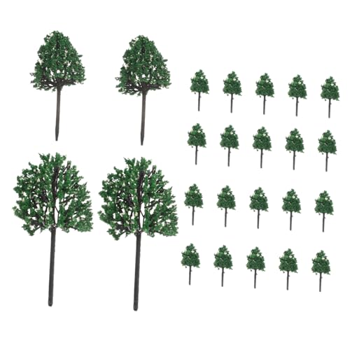 Tofficu 24St Mikro landschafts Baum Modell Modelleisenbahnen Modelleisenbahn Baum Landschaft Zedern Artificial Tree Kunstbäume künstlicher gefälschter Baum Mini-Baummodell Plastik von Tofficu