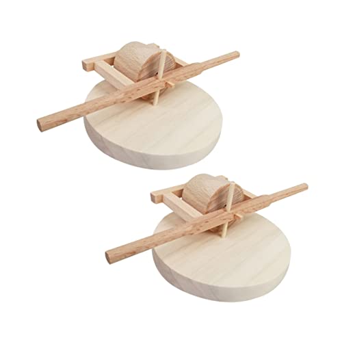 Tofficu Handgefertigte Holz Miniatur Mühlstein 2pcs Miniatur Bauernhof Werkzeuge 11 5 cm Durchmesser für von Tofficu