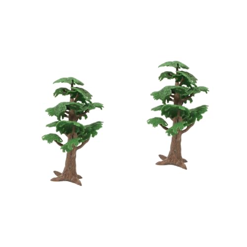 Tofficu 2st Baummodell Simulation Baumschmuck Miniaturen Modell Baum Zug Landschaft Mikro-landschaftsschmuck Mini-Zug-landschaftsbäume Blumentopf- Baumförmig Schmücken Plastik Green von Tofficu