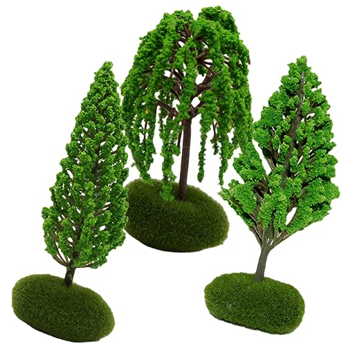 Tofficu 3St Baummodell Mini-Pflanzendekor Modellbäume trainieren Artificial Tree plastikbaum Modelle Anlage grüne Landschaft Landschaftsmodell Miniaturbaum dreidimensional Sandkasten Fuß von Tofficu