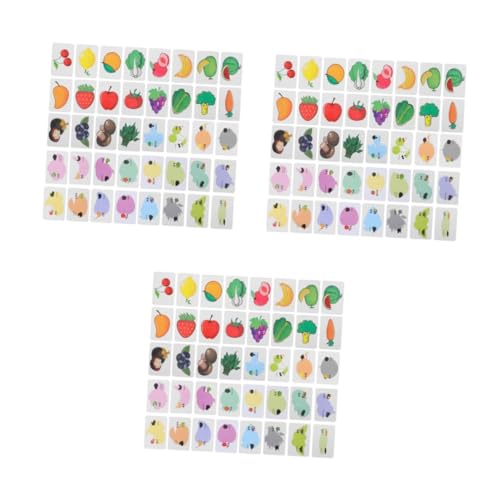 Tofficu 4 Sätze Puzzle Pädagogische Zusammenpassende Karten Obst- Und Gemüse-memory-spiel Essensaufkleber Für Lernspielzeug Für Kleinkinder Lernspielzeug Für Papier von Tofficu