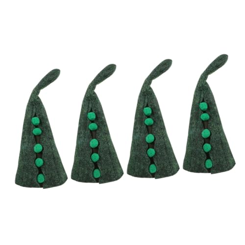 Tofficu 4 Stück Erbsenhut Kostümzubehör Kostümhut Vielseitiger Hut Lustige Hut kopfschmuck Hexenhut für Halloween-Zauberhut Zaubererhut Cosplay-Party-Requisite gefühlt Olive Green von Tofficu