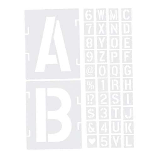 Tofficu 42st Alphanumerische Vorlage Druckschablonen Selber Machen Alphabet-vorlagen Malvorlage Buchstabenschablonen Alphabetschablonen Zum Malen Zeichenwerkzeug Weiß Das Haustier von Tofficu