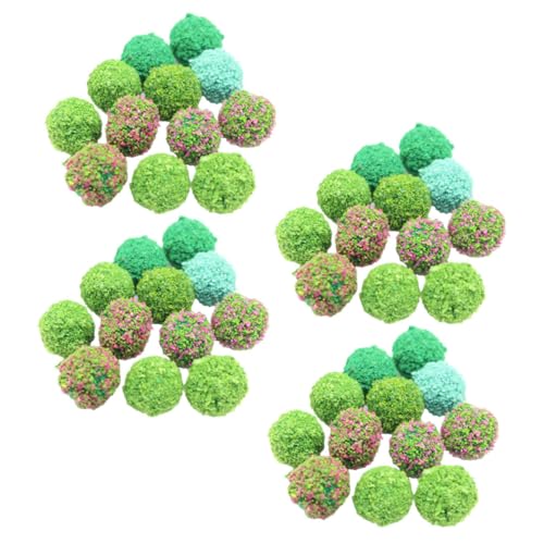 Tofficu 50 Stück Künstliche Pflanzen Zimmerpflanzen Miniatur-blütenhaufen Gefälschte Blumenclusterkugel Ballmodelle Mit Blumentrauben Mini-gartenzubehör Mini-büsche Kugel Plastik von Tofficu