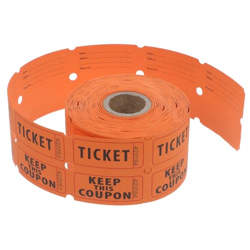 Tofficu 500 Stück Rollenziehungslose Doppelte Tombola Tickets Tombola Karten Feiertags Tombola Tickets Tombola Tickets Für Veranstaltungen Partybedarf Orangefarbenes 170 G Doppel von Tofficu