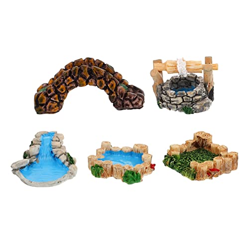 Tofficu 5St antike Harzornamente Landschaftsdekor Terrarienfiguren-Bausatz Mini-Brücke Brückenfigur Türdekoration bastelzeug terassendeko Miniaturlandschaft Grasverzierung Miniaturornament von Tofficu