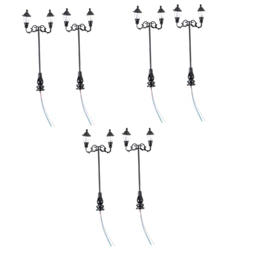 Tofficu 6 STK Mikro-Landschaftshof Mini-Straßenlaternenmodell Sandtischspielzeug Puppenhaus Straßenlaterne Miniatur-Postlichter Ampeln Gartenlampe Miniatur Miniaturlampe Edelstahl Plus abs von Tofficu