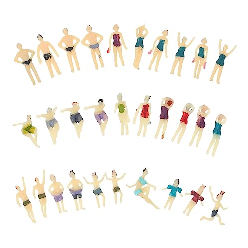 Tofficu 60 STK Charakterpuppenmodell Dioramenbedarf Menschen Handgemalte Figuren Personenfiguren Skalieren Landschaft Minifiguren Leute Aus Dem Puppenhaus PVC Sandkasten Dekorationen von Tofficu
