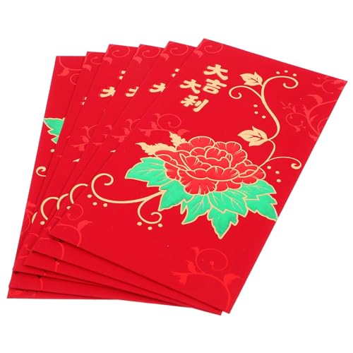 Tofficu 6St Lai Siehe rote Umschlagtasche rotes Paket Party rote Pakete China Chinese New Year chinesisch neujahr roter papierumschlag des neuen Jahres Papierumschläge für das Neue Jahr von Tofficu