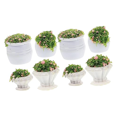 Tofficu 8St Mini-Pflanzvase Pflanzen Modell Eukalyptus Miniatur kunstpflanze kunstplflanze Artificial Plant Blumenvase Dekoration grüne Landschaftspflanze Blumendekor Plastik von Tofficu