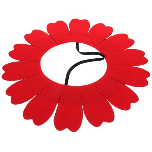 Tofficu Lustige Gesichtsmaske Sonnenblumenfrauen Dekoration Gänseblümchen Lustiger Kostümhut Gelbe Kopfbedeckung Vase Sonnenblume Haaraccessoires Party Gefälscht Filzstoff Rot von Tofficu