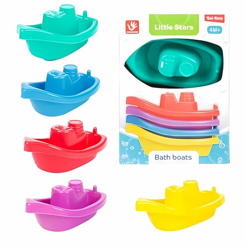 5X Baby BADEBOOT Set Bunt stapelbar Badewannenspielzeug Spielzeug Schwimmend Babyboot Wanne 63 von Toi-Toys