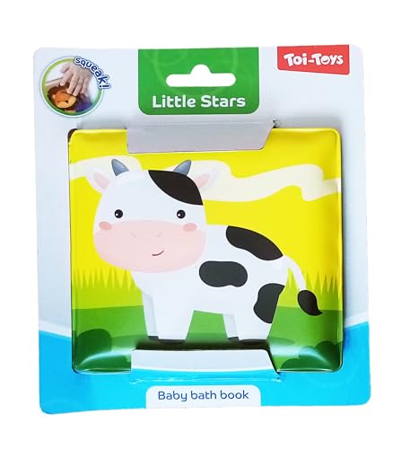 BADEBUCH Tiere für Baby ab 4 Monaten 4 Seiten Kinder Badewanne Buch Spielzeug 10 (Kuh) von Toi-Toys