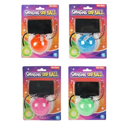 Bouncing Ball mit LED - 1 Stück - Rückkehrkugel - Mit Gummizug von Toi-Toys