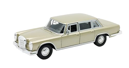 Mercedes-Benz 600 1963 Modellauto aus Metall Modell Auto mit Rückzugmotor Spielzeugauto Welly 4-Varianten 32 (Beige-Metallic) von Toi-Toys