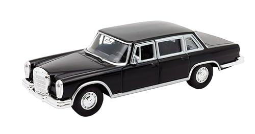 Mercedes-Benz 600 1963 Modellauto aus Metall Modell Auto mit Rückzugmotor Spielzeugauto Welly 4-Varianten 32 (Schwarz) von Toi-Toys