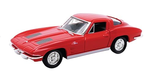 Toi-Toys Chevrolet Corvette 1963 Modellauto aus Metall Modell Auto Spielzeugauto 4-Varianten 94 (Rot) von Toi-Toys