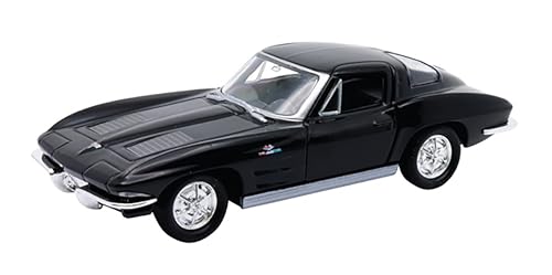 Toi-Toys Chevrolet Corvette 1963 Modellauto aus Metall Modell Auto Spielzeugauto 4-Varianten 94 (Schwarz) von Toi-Toys