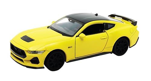 Toi-Toys Ford Mustang GT 2024 12cm Modellauto Metall Modell Auto Spielzeugauto 87 (Gelb-Metallic) von Toi-Toys