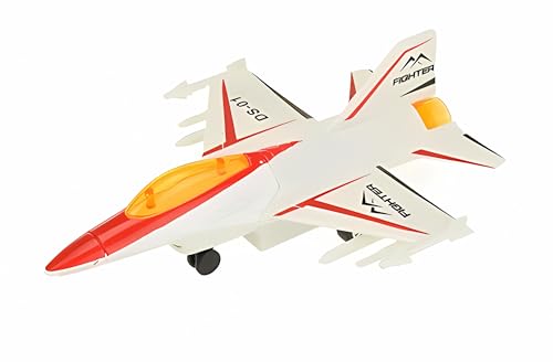 Toi-Toys KAMPFFLUGZEUG mit Rückzug Spielzeug 15cm in Box Jet Fighter Kampfjet Flugzeugmodell Flugzeug Geschenk 58 (Weiss), GHT-8964 von Toi-Toys