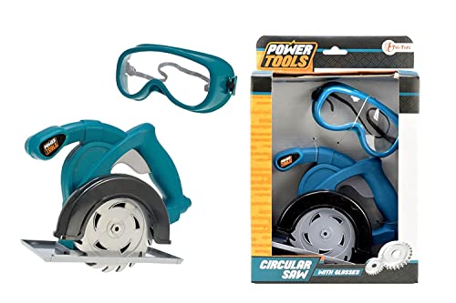 Toi-Toys 38033A Power Tools 38033A-Scie circulaire Avec lunettes sécurité, jeu de jouets Pour Enfants Spielzeug Werkzeug für Kinder, Mehrfarbig von Toi-Toys