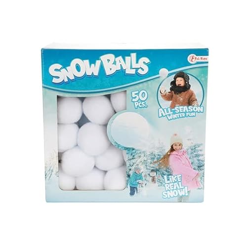 Super Schneebälle Ø 5 cm, 50 Stück, in Box, keine Spielzeugbälle, mehrfarbig (65255A) von Toi-Toys