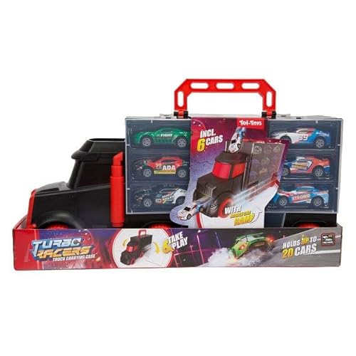 Turbo Racers Truck mit 6 Rückzug Rennwagen von Toi-Toys