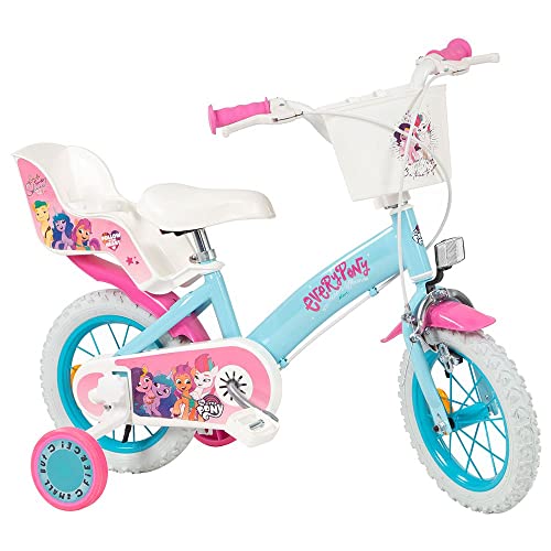 Kinderfahrrad My Little Pony 12 Zoll mit Stützrädern Korb Puppensitz 3-5 Jahre von Toimsa