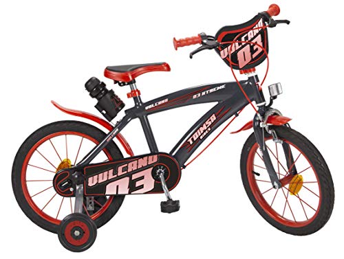 Toimsa Kinderfahrrad Vulcano 16 Zoll mit Stützrädern Trinkflasche 5-7 Jahre von Toimsa