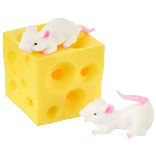 Squishes Toys,Cute Mice Squeeze Toys,Realistisches Käse Quetschspielzeug,Tierquellspielzeug,Käsemaus Quetschspielzeug,Kindermaus Käse Stressball Spielzeug,Sinnesspielzeug für Kinder Tokaneit von Tokaneit