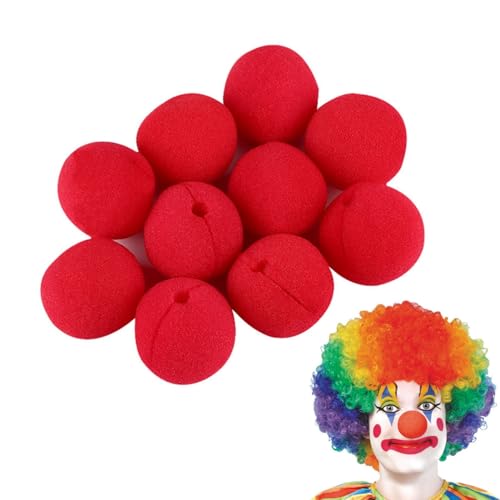 Tokaneit 20 Stück Clownsnasen Aus Schaumstoff, Schaumstoff Nase, Falsche Nasen In Rot, Rot Schwamm Nasen, Rot Clown Nase, Kostüm Clown Nase Für Fasching, Karneval Oder Andere Mottopartys (5cm) von Tokaneit