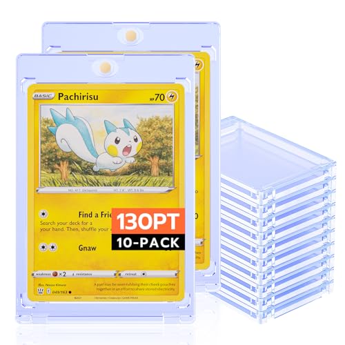 Tolesum 10PCS Magnetic Card Holder 130PT Sammelkarten Hüllen UV-Schutz Kunststoff Harte Kartenhüllen Halter Transparent Karten Sleeves für Pokemon, Yugioh,Magic, MTG, Sportkarten Sammlung von Tolesum