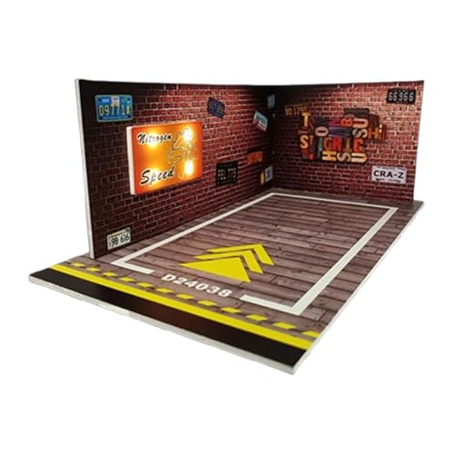 Acryl-Modellauto-Vitrine – Parkhaus-Modell | LED-Parkplatzmodell im Maßstab 1:24 aus Druckguss, Automodell, Aufbewahrungsszene, LED-Spielzeuggaragen für Wohnzimmer, Schlafsaal und Wohnung von Toliya