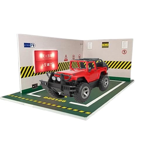 Acryl-Modellauto-Vitrine – Parkhaus-Modell | LED-Parkplatzmodell im Maßstab 1:24 aus Druckguss, Automodell, Aufbewahrungsszene, LED-Spielzeuggaragen für Wohnzimmer, Schlafsaal und Wohnung von Toliya