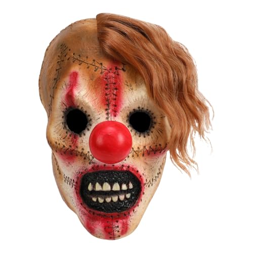 Kostüm-Requisiten – Horror-Halloween-Gesichtsbedeckung | Gruseliger Clown-Gesichtsschutz | Halloween-Clown-Gesichtsbedeckung, gute Elastizität, Dekorations-Requisiten für Festival, Cosplay, Performanc von Toliya