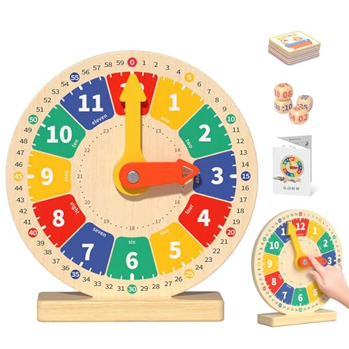 Toliya Kinder-Lernuhr – Uhr-Spielzeug-Desktop- | Lehruhr für Kinder, farbenfrohe Lernzeit-Lernuhr, lustige Lernuhr, Lehrmittel für Klassenzimmer, Schulen, Studenten von Toliya