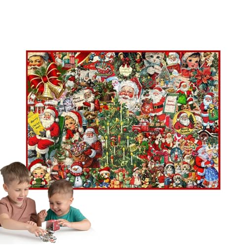 Winterrätsel mit verschneiten Landschaften - Weihnachtspuzzle | 1000 x Weihnachtspuzzles mit Weihnachtsmann-Motiv, herausforderndes Festival-Puzzle, weihnachtliche Heimdekoration, Weihnachtsbaum-Feier von Toliya