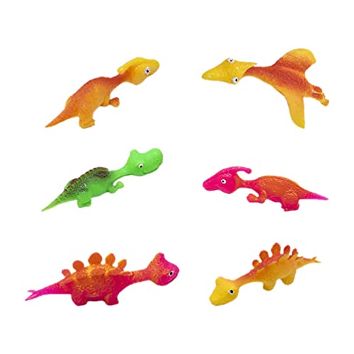 6Pcs Dinosaurier Schleuder Spielzeug Stretchy Finger Fliegen Dinosaurier Fliegen Dinosaurier Kinder von Tomaibaby