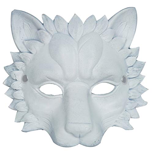 Tomaibaby 1stk Tierkopfmaske Für Erwachsene Tierkopf-löwenmaske Halloween Tiermaske Tierkopf Latexmaske Halloween Cosplay Löwenmaske Löwentiermaske Tier Vollmaske Schmücken 3d Emulsion Weiß von Tomaibaby