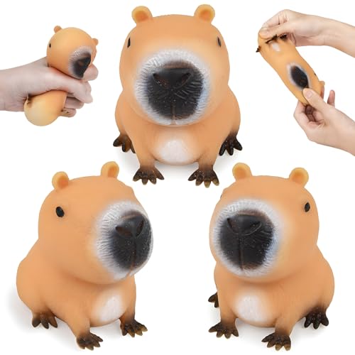 Lustiges Capybara-Quetschspielzeug, 3 Stück Anti Stress Spielzeug, Squishy Toy, Stress Squeeze Spielzeug Squeeze Ball für Erwachsene Kinder ,für Jungen, Mädchen, Männer, Frauen, Teenager, Kinder von Tomalithic