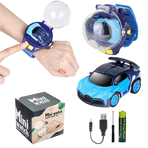 Mini Fernbedienung Auto Uhr Ostern Spielzeug für Kinder Halloween,2.4 GHz abnehmbare Rennwagen Armbanduhr Spielzeug mit USB-Aufladung Nette Weihnachten Ostern RC Kleines Auto Spiel Geburtstag,Blau von Tomatong