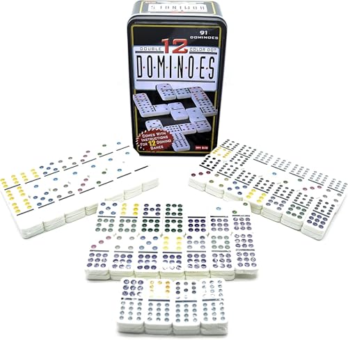 Domino Spiel oder Professionelles Domino Set mit 91 Spielsteinen und Metallbox Domino Klassisch Elegant und Immer Unterhaltsam Füge Stil Zu Deinen Strategischen Momenten von Tomatoys