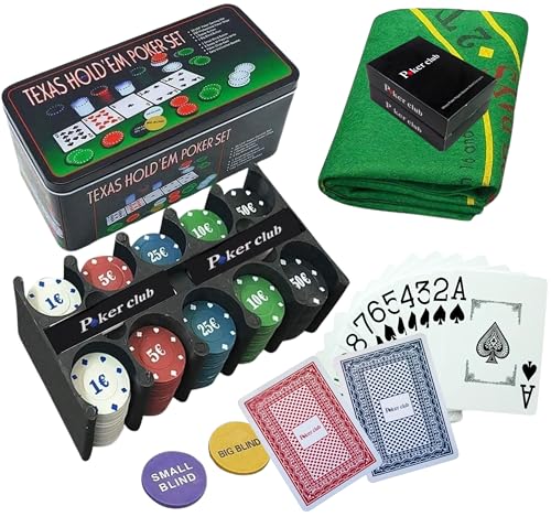 Poker Set für Pokerspiel. Robustes Kartenspiel und Pokerkoffer. Werde der Meister des Zufalls mit diesem Luxus Poker Set. Eleganz in jedem Blatt und Kontrolle bei jedem Einsatz. von Tomatoys